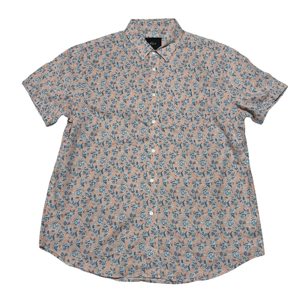Rails Men's Carson Floral Linen Blend Short Sleeve Button Down Shirt Size Large